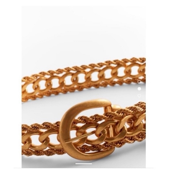 Zara gold chain link belt main image 7